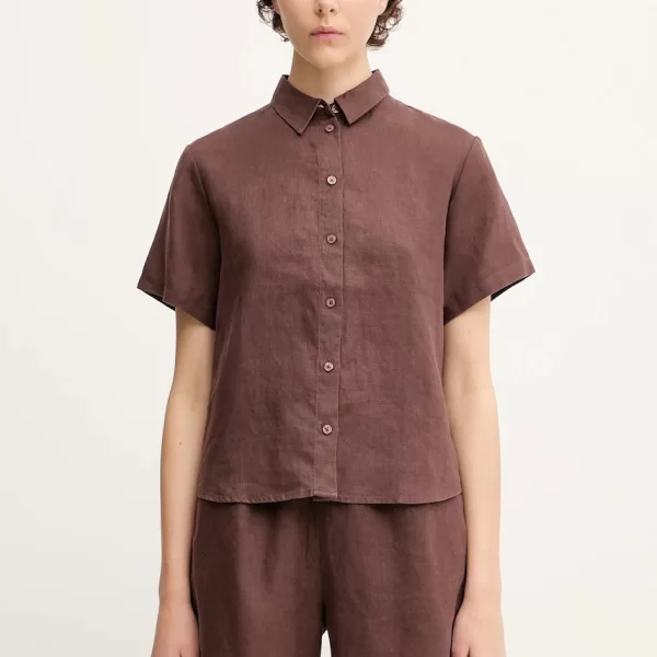 Πουκάμισο από λινό Samsoe Samsoe MINA