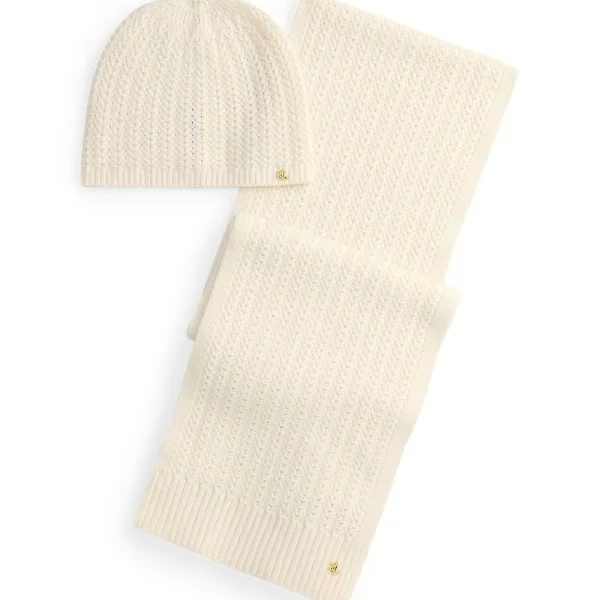 LAUREN RALPH LAUREN Σκουφάκι και κασκόλ με προσθήκη μαλλιού Lauren Ralph Lauren