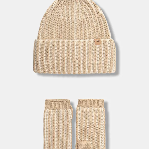 Μάλλινος σκούφος και γάντια UGG CHUNKY