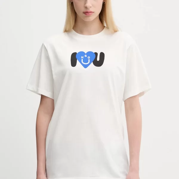 Hugo Blue Βαμβακερό μπλουζάκι Hugo Blue San Jared-C