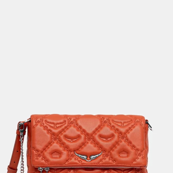 Zadig & Voltaire Δερμάτινη τσάντα ZADIG&VOLTAIRE ROCKY II QUILTED MONOGRAM