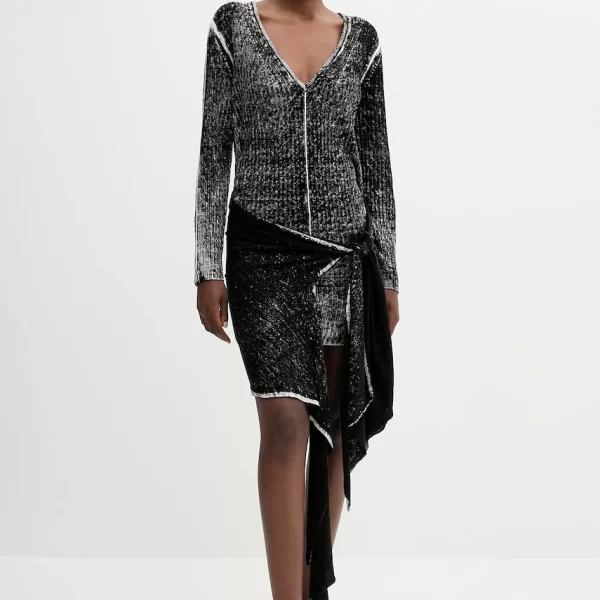 Λινό φόρεμα Diesel M-EGANKNOT