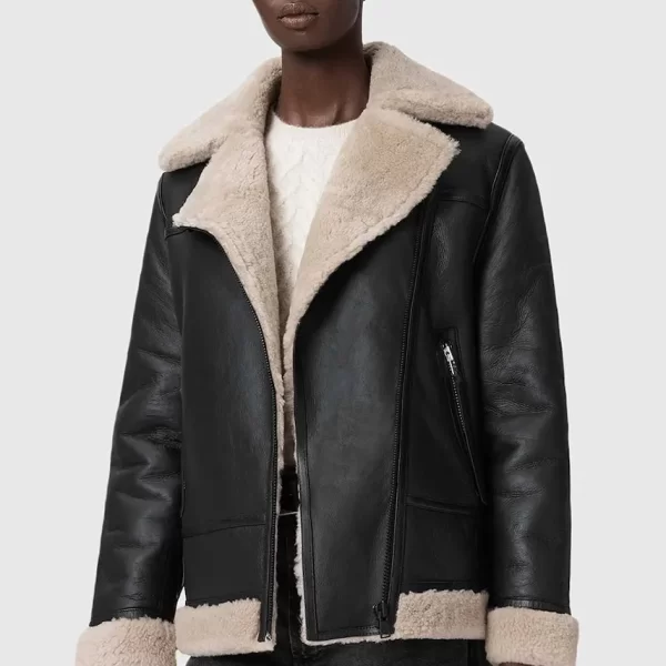 AllSaints Δερμάτινο μπουφάν AllSaints SOLA