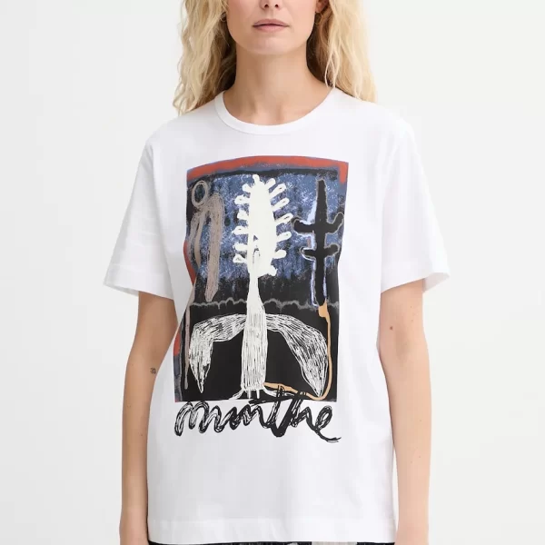 MUNTHE Βαμβακερό μπλουζάκι MUNTHE LACK