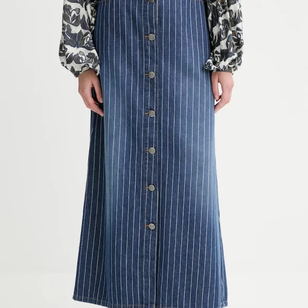 MUNTHE Βαμβακερή τζιν φούστα MUNTHE LIVONO