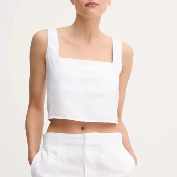 Μπλούζα με μείγμα από λινό Calvin Klein Jeans