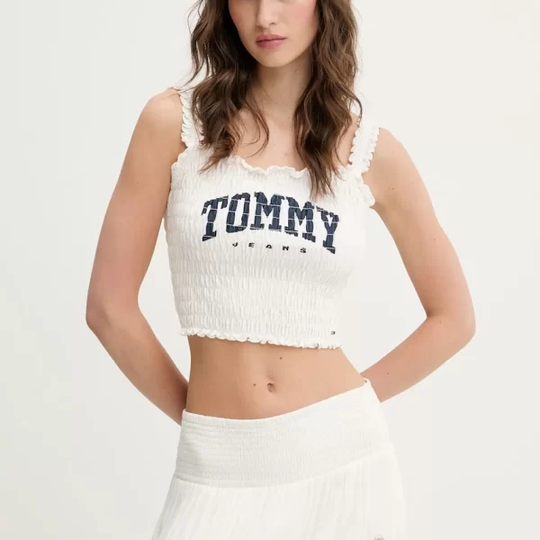 Βαμβακερό τοπ Tommy Jeans