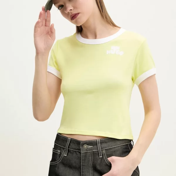 Βαμβακερό μπλουζάκι Hugo Blue