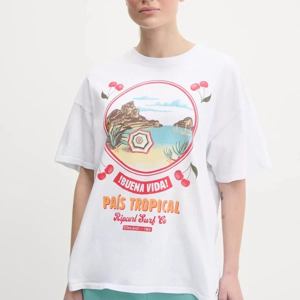 Βαμβακερό μπλουζάκι Rip Curl COVE HERITAGE