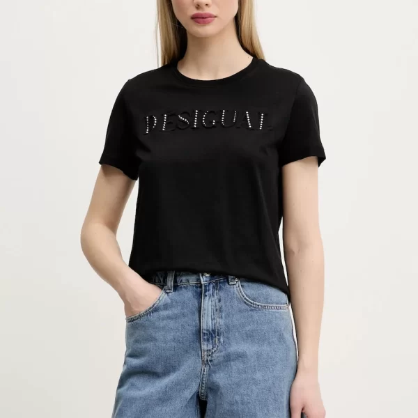 Βαμβακερό μπλουζάκι Desigual BRANDY