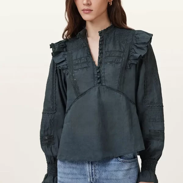 Βαμβακερή μπλούζα AllSaints HEATHER