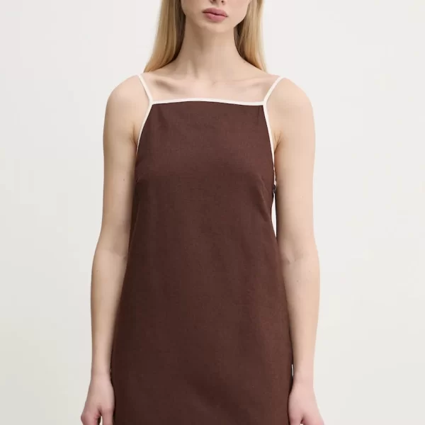 Λινό φόρεμα Abercrombie & Fitch