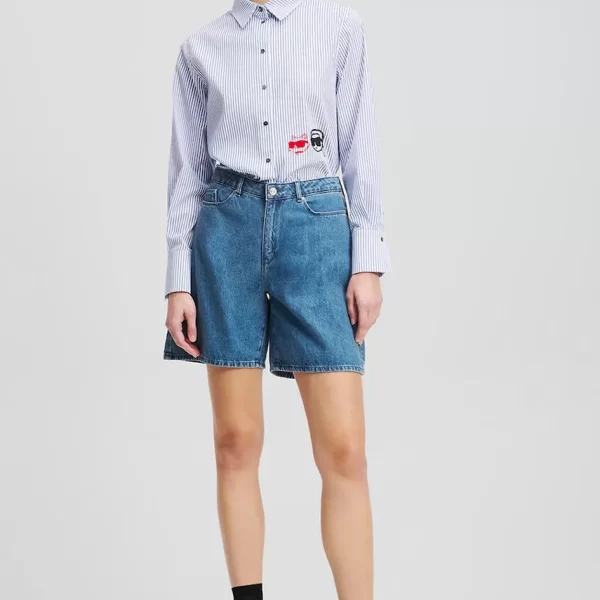 Karl Lagerfeld Βαμβακερό τζιν σορτς Karl Lagerfeld IKON