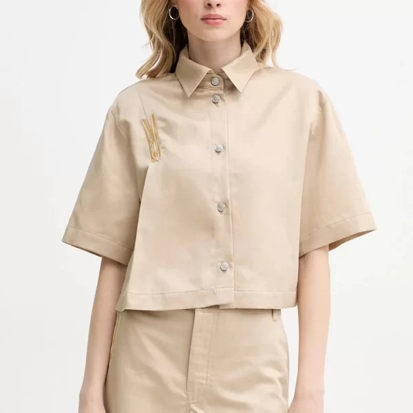 Πουκάμισο με μείγμα από λινό Moschino Jeans