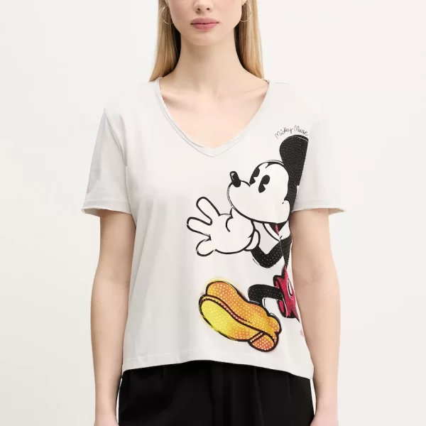 Βαμβακερό μπλουζάκι Desigual MICKEY JOKER