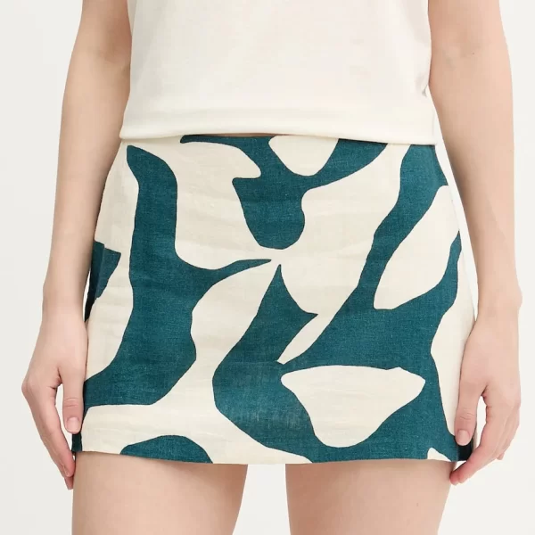 Λινή φούστα Abercrombie & Fitch