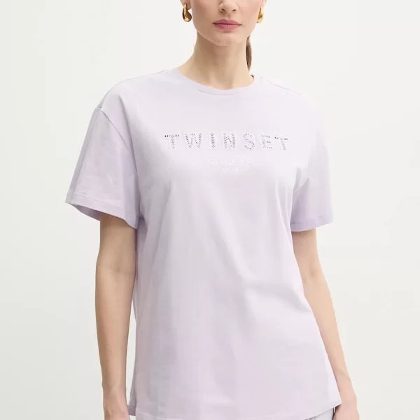 Βαμβακερό μπλουζάκι Twinset