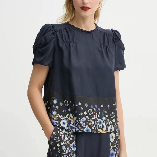 MUNTHE Μεταξωτή μπλούζα MUNTHE FAHSAI