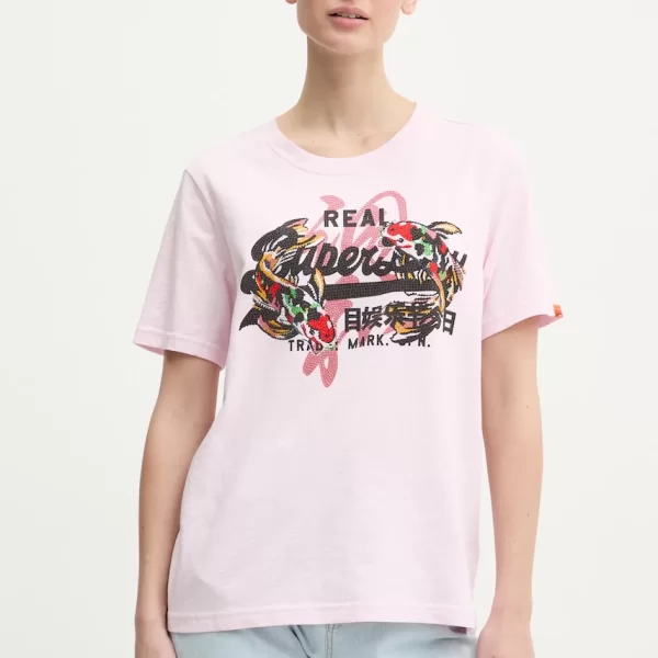 Βαμβακερό μπλουζάκι Superdry