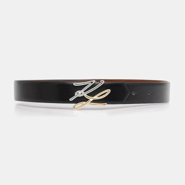 Αναστρέψιμη δερμάτινη ζώνη Karl Lagerfeld K/AUTOGRAPH