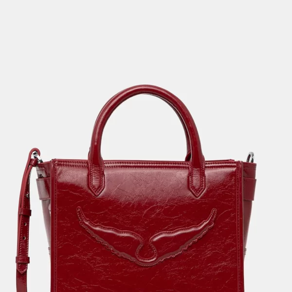 Zadig & Voltaire Δερμάτινη τσάντα ZADIG&VOLTAIRE ANGEL TOTE XS WRINKLED PATENT
