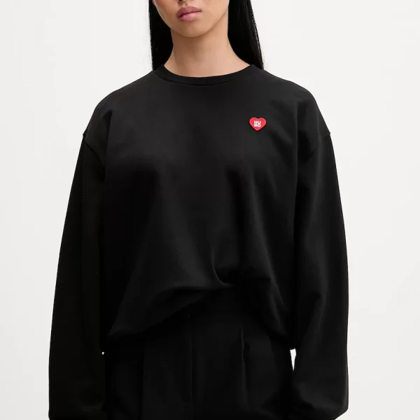 HUGO Βαμβακερή μπλούζα HUGO TRIPLET BLUE THONG