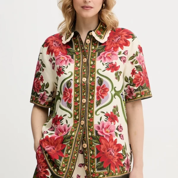 FARM RIO Πουκάμισο με προσθήκη λινού Farm Rio