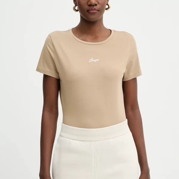 Βαμβακερό μπλουζάκι BOSS Orange C Elove embro