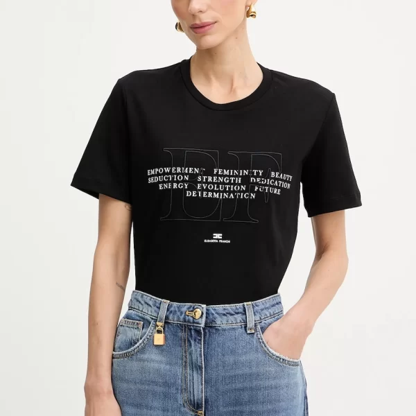 Βαμβακερό μπλουζάκι Elisabetta Franchi