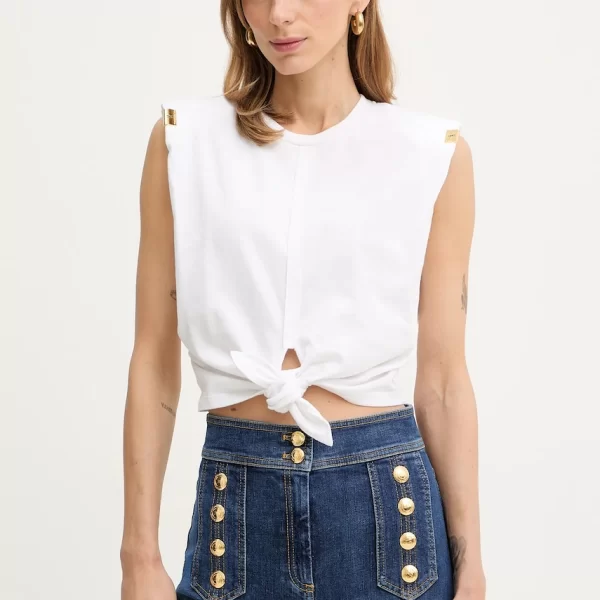 ELISABETTA FRANCHI Βαμβακερή μπλούζα Elisabetta Franchi