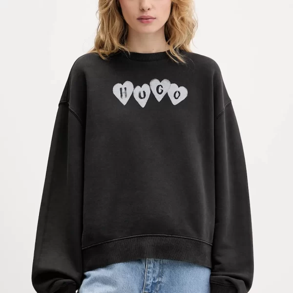 Βαμβακερή μπλούζα HUGO Deroxina_8