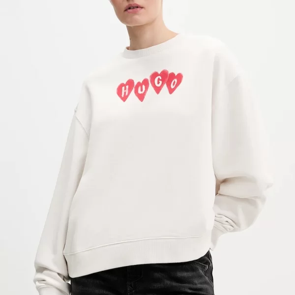 Βαμβακερή μπλούζα HUGO Deroxina_8