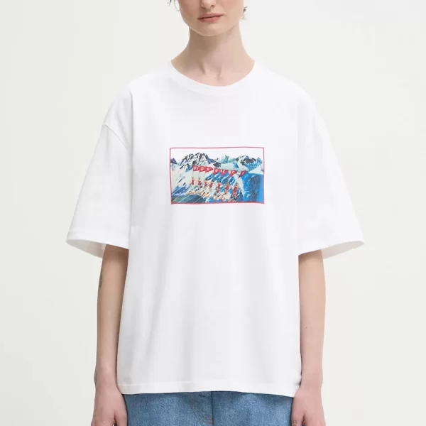 Βαμβακερό μπλουζάκι Fiorucci Winter Waterskiing Print Boxy