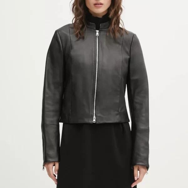 Δερμάτινο μπουφάν HUGO Lasari Cara-Valentine