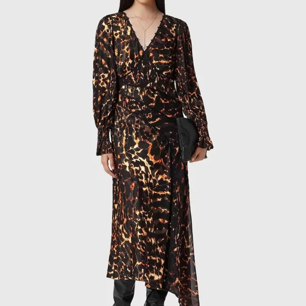 Φόρεμα με προσθήκη μεταξιού AllSaints