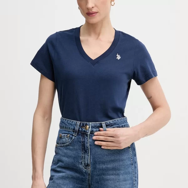 Βαμβακερό μπλουζάκι U.S. Polo Assn. V-NECK