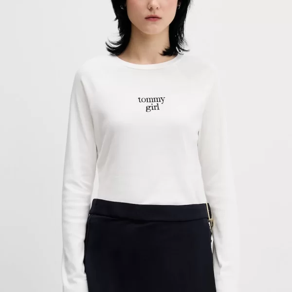 Βαμβακερή μπλούζα με μακριά μανίκια Tommy Jeans