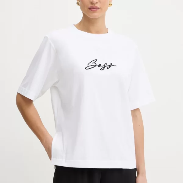 BOSS Orange αθλητική μπλούζα γυναικεία με βαμβάκι