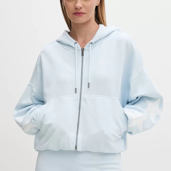 Guess Jeans Μπλούζα με κουκούλα και κουμπιά γυναικεία βαμβακερή