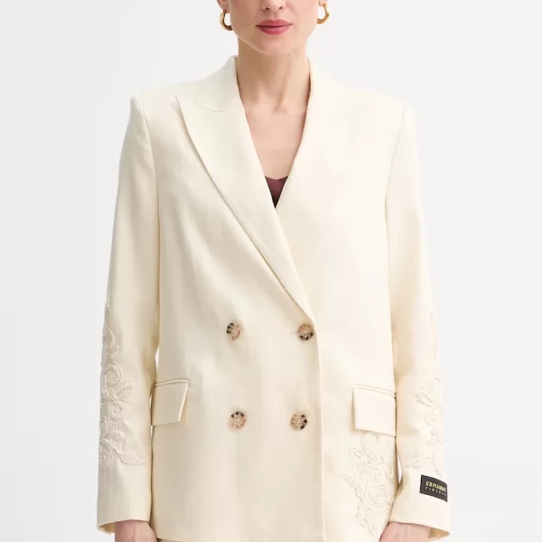 ERMANNO Firenze σταυρωτό σακάκι γυναικείο με λινό