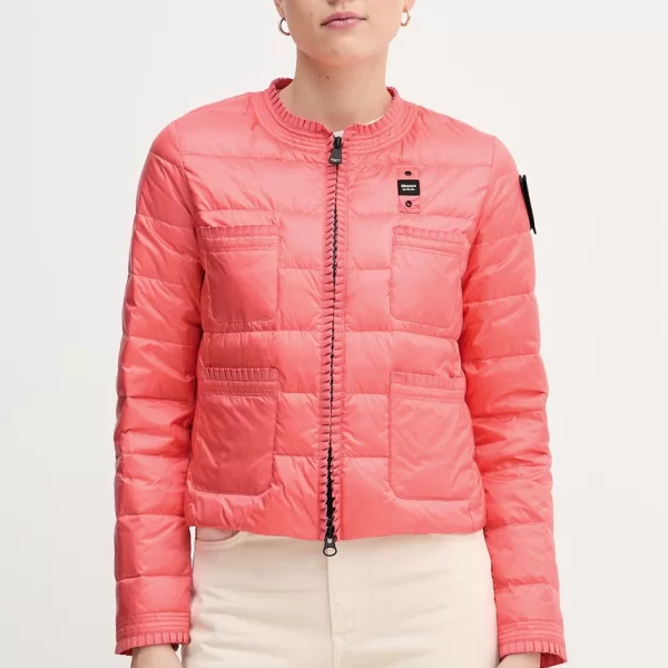 Blauer πουπουλένιο γυναικείο μπουφάν ROSA