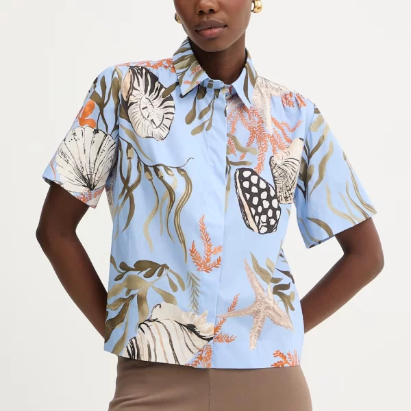 Marella Μπλούζα-πουκάμισο Γυναικεία βαμβακερή με ελαστάν FORMOSA