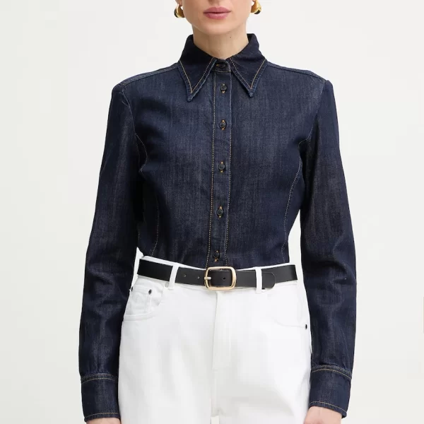 Trussardi πουκάμισο γυναικείο ντένιμ