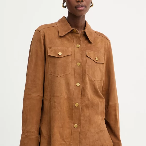 Luisa Spagnoli Γυναικείο πουκάμισο δερμάτινο σουέτ Varenne A