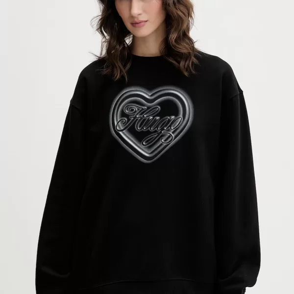 HUGO Blue Μπλούζα oversize Γυναικεία βαμβακεία Classic Crew_B_3