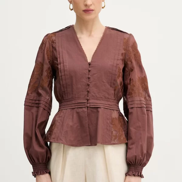 Silvian Heach πουκαμίσα γυναικεία βαμβακερή AGRIN