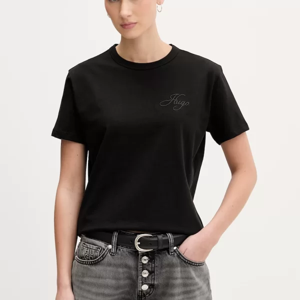 HUGO HUGO Τοπ basic t-shirt γυναικείο βαμβακερό Damacia_7