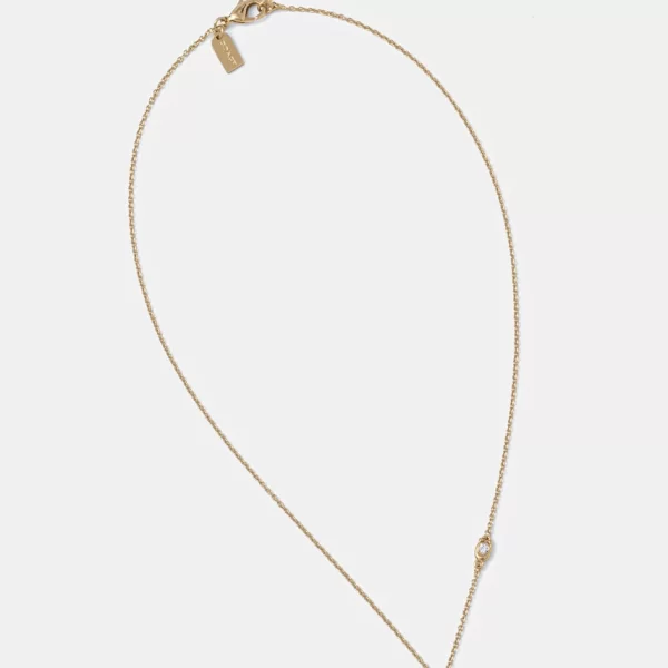 Γυναικείο κολιέ Coach μεταλλικό κρυστάλλινο