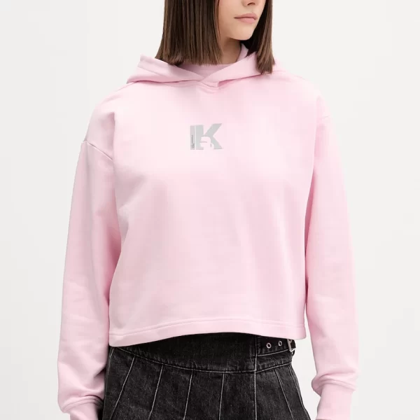 Karl Lagerfeld Jeans μπλούζα με κουκούλα γυναικεία βαμβακερή