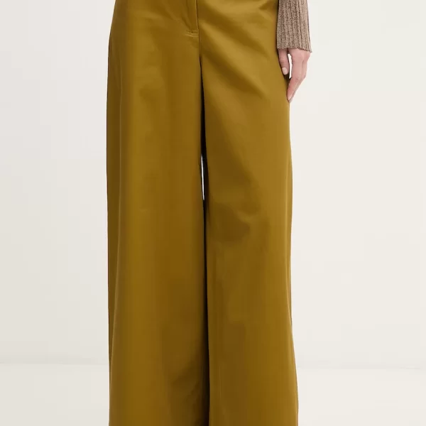 Sisley Παντελόνι wide leg γυναικείο βαμβάκι με ελαστάν